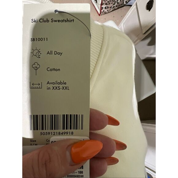 Sweaty Betty NWT Ski Club Crew Sweatshirt Studio White S/M - Picture 5 of 5